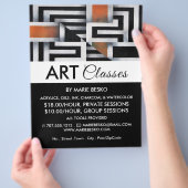 Trippy-Maze-Muster, Art-Class-Werbung Flyer (Hand)