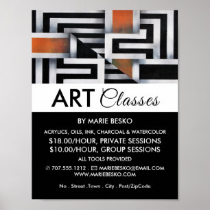 Trippy-Maze-Muster, Art-Class-Werbung Poster