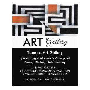 Trippy Maze Muster, Art Dealer, Galerie Flyer