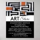 Trippy Maze Muster, Art Supplies Store Poster (Vorne)