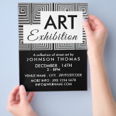 Trippy-Maze-Quadrate, Künstlerausstellungswerbung Flyer (Hand)