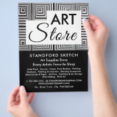Trippy Maze Square, Art Supplies Store Flyer (Hand)