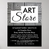 Trippy Maze Square, Art Supplies Store Poster (Vorne)
