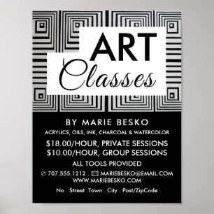 Trippy Maze Squares, Art Teacher, Art Clubs Poster