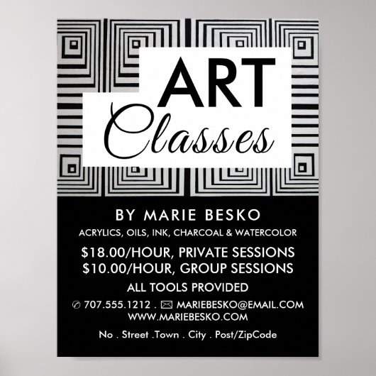 Trippy Maze Squares, Art Teacher, Art Clubs Poster (Vorne)