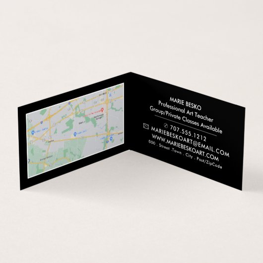 Trippy Maze Squares, Art Teacher, im Detail Visitenkarten (Innenseite)