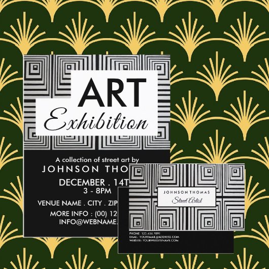 Trippy Maze Squares, Beruflicher Künstler Visitenkarte