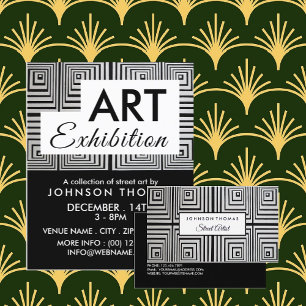 Trippy Maze Squares, Künstlerausstellungs-Werbung Flyer