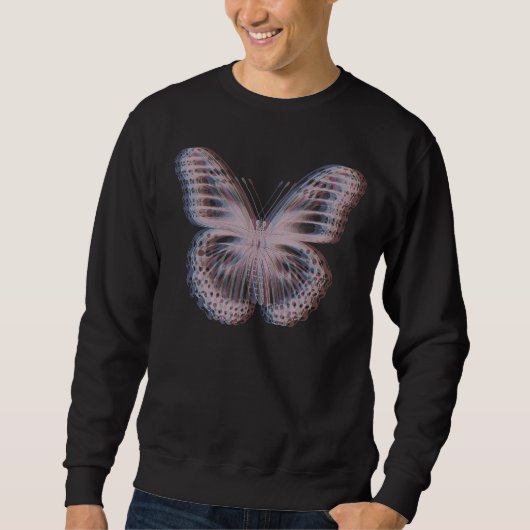 Trippy monarch butterfly optical illusion raves ed sweatshirt (Vorderseite)