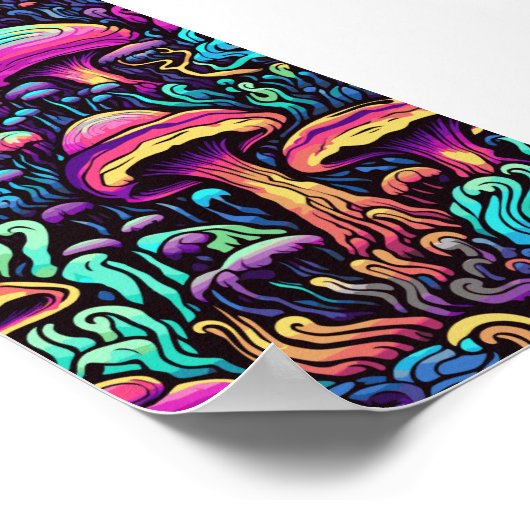 Trippy Mushroom Art Painting Poster (Ecke)