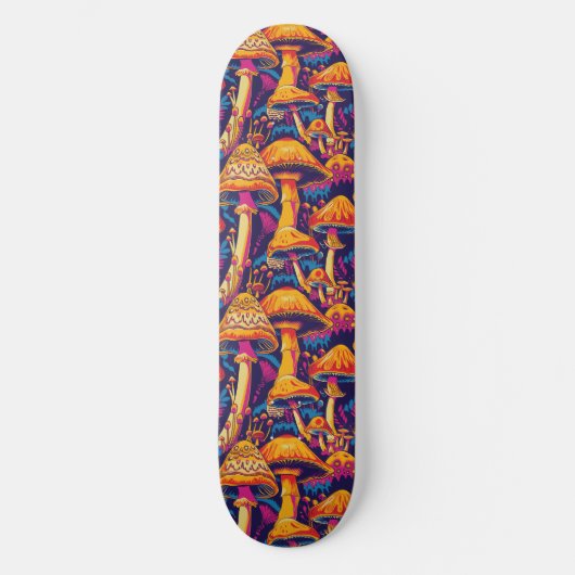 Trippy Mushroom Art Painting Skateboard (Vorderseite)