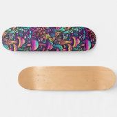 Trippy Mushroom Art Painting Skateboard (Horizontal)