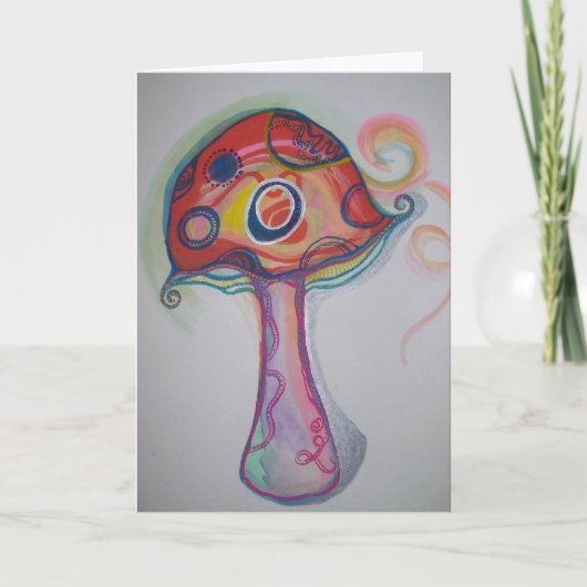 Trippy Mushroom Card - Hippie Blank Notecard Karte (Vorderseite)