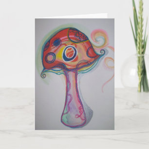 Trippy Mushroom Card - Hippie Blank Notecard Karte