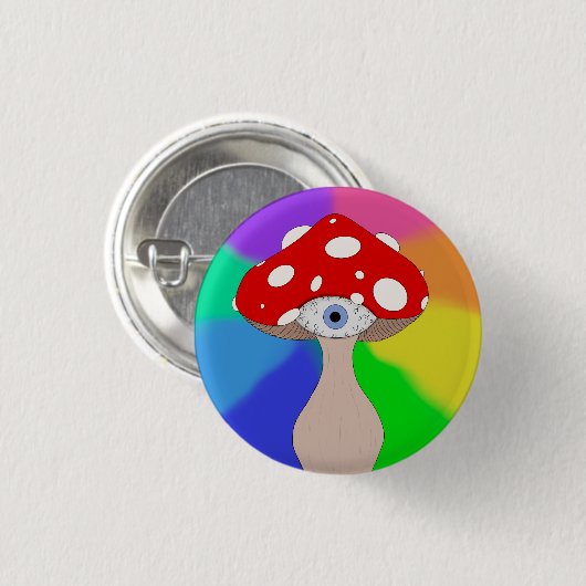 Trippy Mushroom Tote Bag Button (Vorne & Hinten)