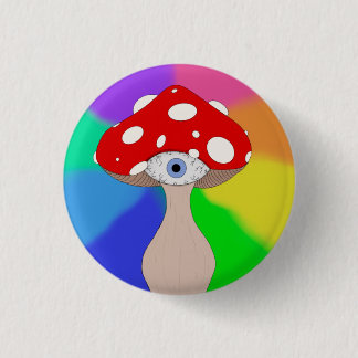 Trippy Mushroom Tote Bag Button