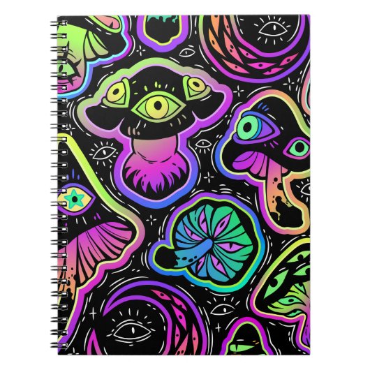 Trippy Mushrooms Notizblock (Vorderseite)
