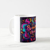 Trippy Neon Swirl Birthday Vibes Coffee Tasse (Vorderseite Links)