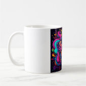 Trippy Neon Swirl Birthday Vibes Coffee Tasse (Links)