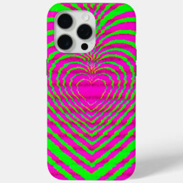 Trippy Neone Pink Green Hypnotic Heart Liebe Muste Case-Mate iPhone Hülle