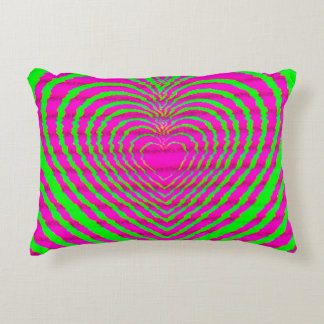 Trippy Neone Pink Green Hypnotic Heart Liebe Muste Dekokissen