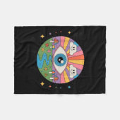 Trippy Old White Hipe Retro Psychedelic Art Fleecedecke (Vorderseite (Horizontal))