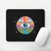 Trippy Old White Hipe Retro Psychedelic Art Mousepad (Mit Mouse)