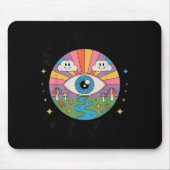 Trippy Old White Hipe Retro Psychedelic Art  Mousepad (Vorne)