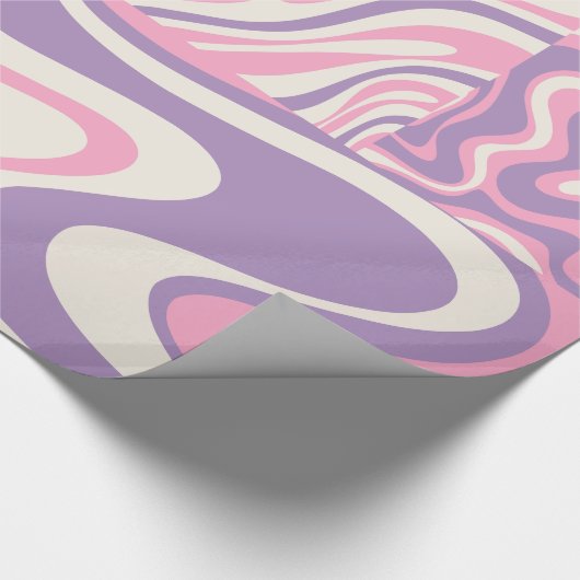 Trippy Patchwork Collage Retro Modernes Muster ros Geschenkpapier (Ecke)