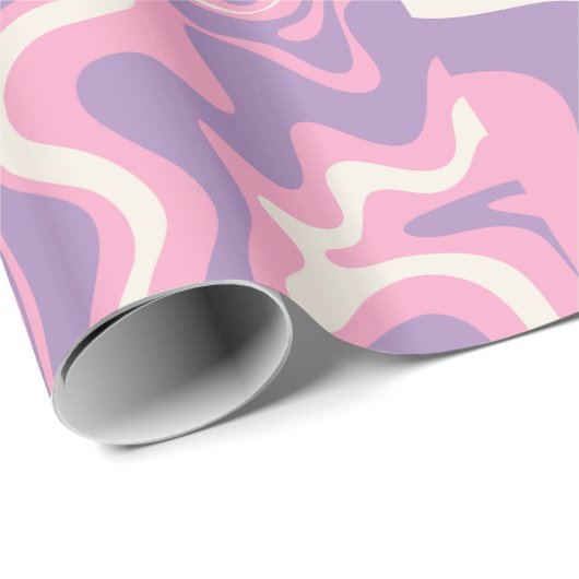 Trippy Patchwork Collage Retro Modernes Muster ros Geschenkpapier (Rolleneckpunkt)