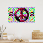 Trippy Peace Sign Fraktal Poster Print (Küche)