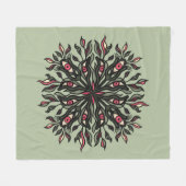 Trippy Pflanze and Eyes - Psychedelic Botanic Fleecedecke (Vorderseite (Horizontal))