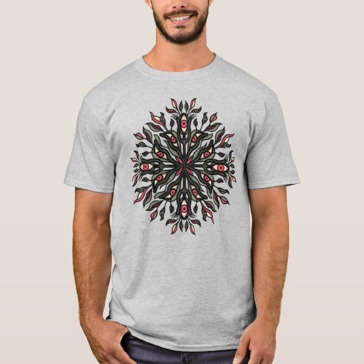 Trippy Pflanze and Eyes - Psychedelic Botanic T-Shirt (Vorderseite)