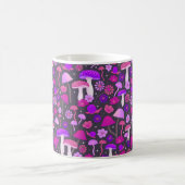 Trippy-Pilze & Blume Rosa, Lila und Schwarz Kaffeetasse (Mittel)