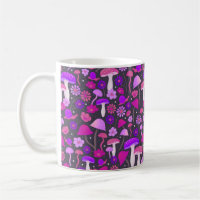 Trippy-Pilze & Blume Rosa, Lila und Schwarz