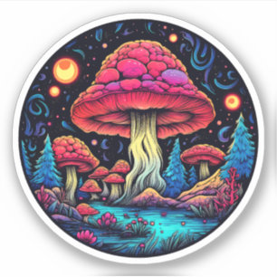 Trippy-Pilzsticker: Psychedelische Freude Aufkleber