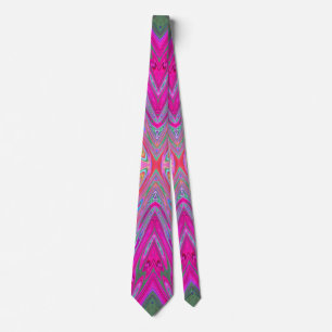 Trippy Pink, Aqua und Magenta Abstrakt Butterfly Krawatte