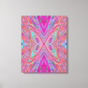 Trippy Pink, Aqua und Magenta Abstrakt Butterfly Leinwanddruck