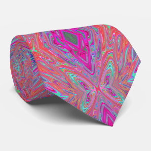 Trippy Pink, Aqua und Magenta Abstrakter Schmetter Krawatte