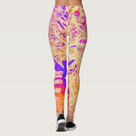 Trippy Pink Boho Leggings (Rückseite)