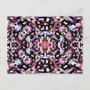 Trippy Pink und Black Geometric Postkarte