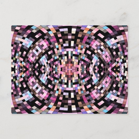 Trippy Pink und Black Geometric Postkarte (Vorderseite)