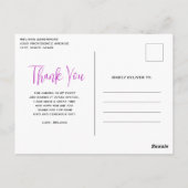 Trippy Pink und Orange Wirbel Design Vielen Dank Postkarte (Rückseite)