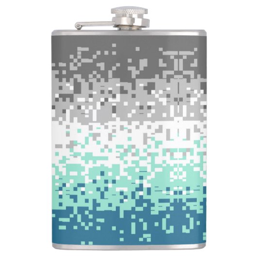 Trippy-Pixel-Abstrakte Frayromantic-Pride-Flag Flachmann (Vorderseite)