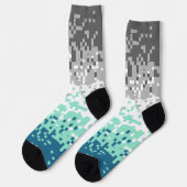 Trippy-Pixel-Abstrakte Frayromantic-Pride-Flag Socken (Linkes Detail)