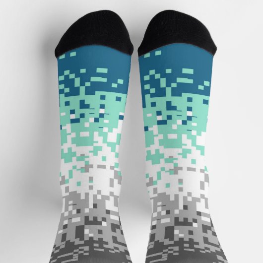 Trippy-Pixel-Abstrakte Frayromantic-Pride-Flag Socken (Oben)