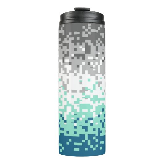Trippy-Pixel-Abstrakte Frayromantic-Pride-Flag Thermosbecher (Vorderseite)