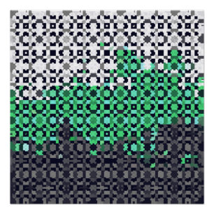 Trippy Pixelated Abstract Neutrois-Stolzflagge Poster