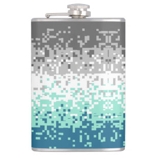 Trippy Pixelated Abstrakte Frayromantische Pride-F Flachmann