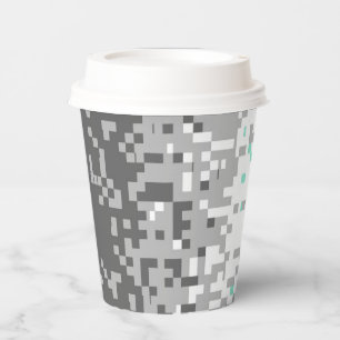 Trippy Pixelated Abstrakte Frayromantische Pride-F Pappbecher